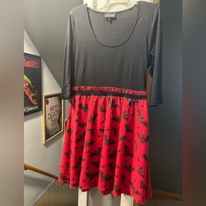 Size L Sourpuss 3/4 length sleeve Halloween bats dress